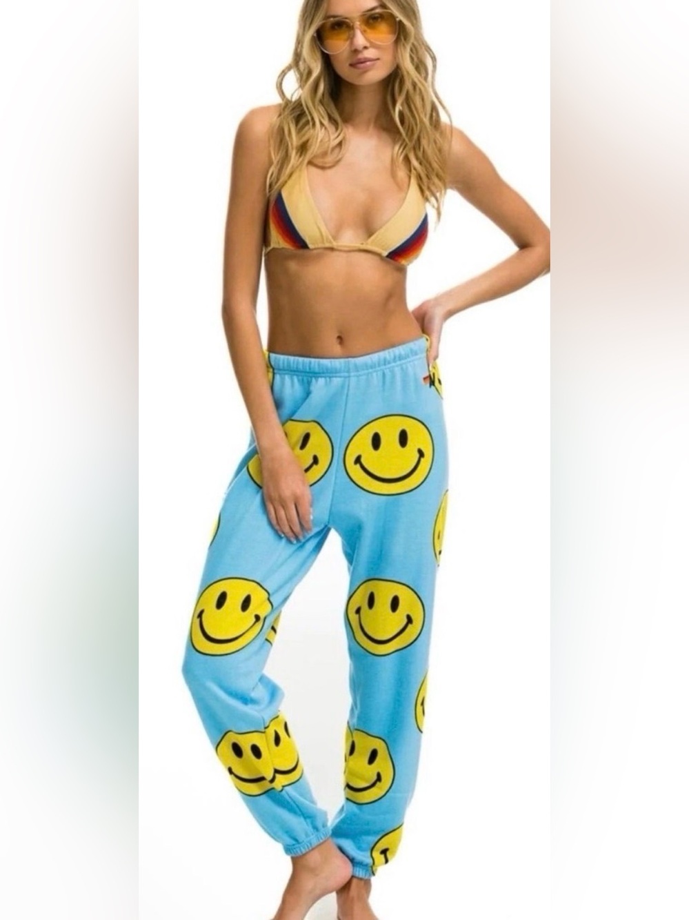 Aviator Nation Smiley Face Repeat Sweatpants